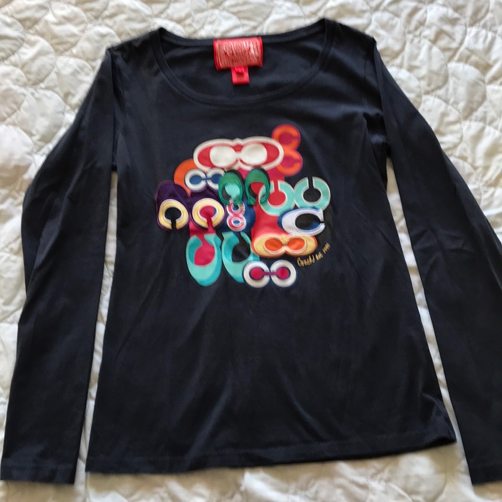 Women’s Long Sleeve Coach shirt, navy blue, small